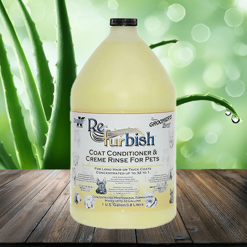 Shop Double K Re-Furbish Coat Conditioner – Deep Conditioning for Long and Thick Coats. Double K Re-Furbish Coat Conditioner & Crème Rinse for pets – a professional-grade formula ideal for long or thick-coated dogs and cats.